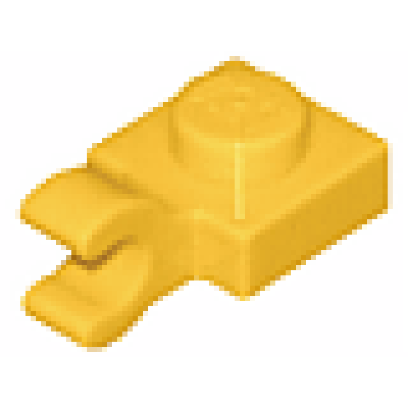 Plaat, Aangepast 1x1 met horizontale clip Yellow